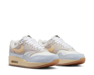 Nike Air Max 1 87 Crepe Light Bone vista lateral — cuero y mesh crema