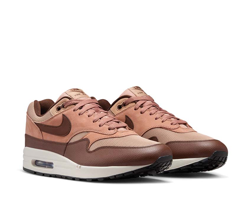 Nike mens nike court royale shoes sale women nike air max 1 pink mahogany white red color paint FB9660-200