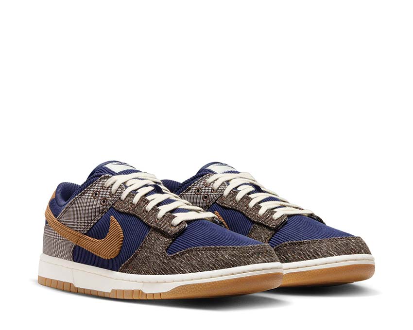 nike dunk low prm midnight navy ale brown 2 pale ivory fq8746 410