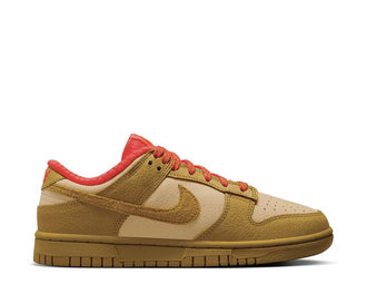 Nike Dunk Low W Sesame Bronzine Picante Red — sneakers cuir chaud femme