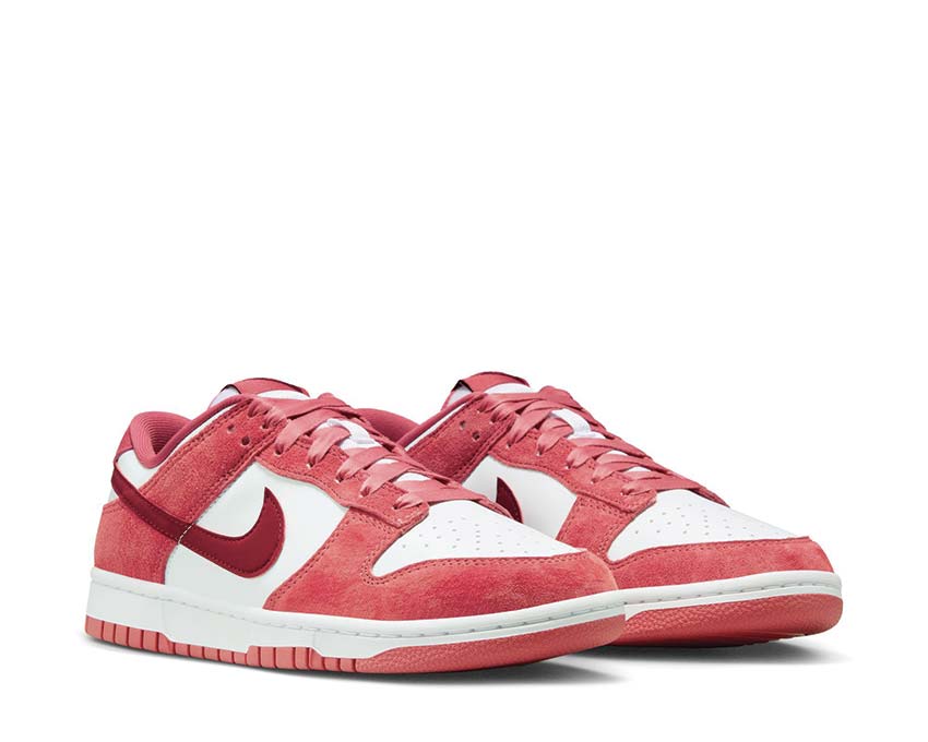 nike dunk low w vday white team red adobe  4dragon red fq7056 100