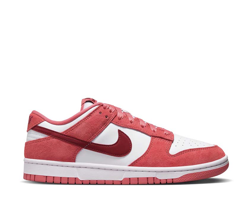 nike dunk low w vday white team red adobe dragon red fq7056 100