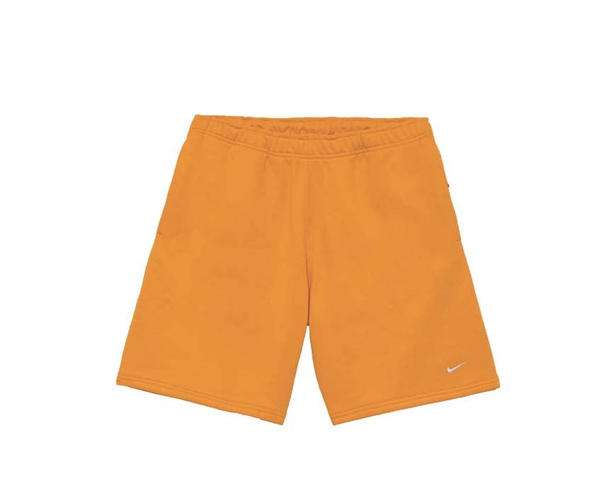 nike nrg soloswoosh fleece shorts vivid orange white dv3055 836