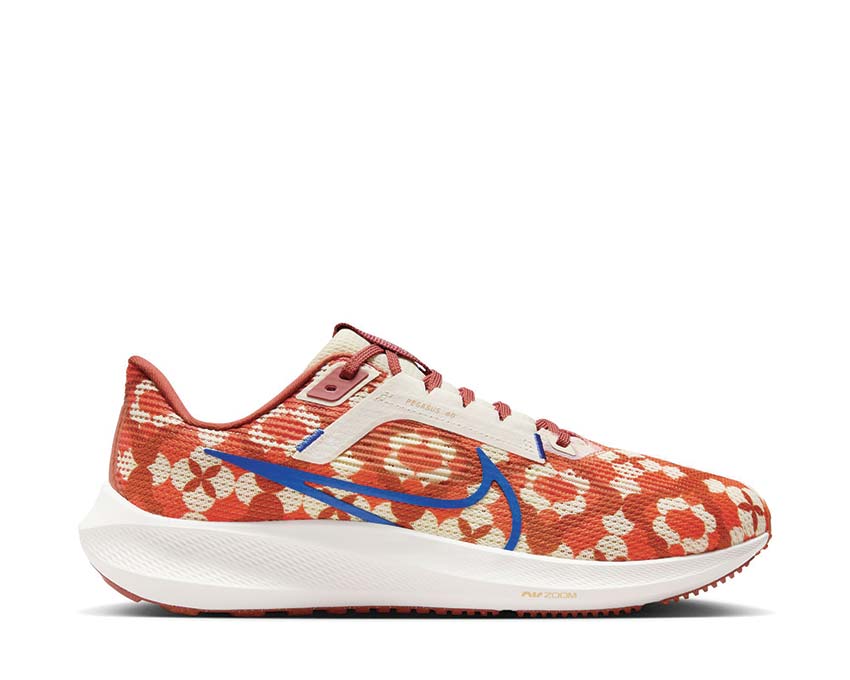 Smooth leather sneakers Lace-up shoes Visible stitching The fashion house's symbol Thick outsole Coconut Milk / Hyper Royal - Burnt Sunrise FQ7680-100