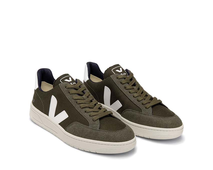 Veja V-12 B-Mesh Olive / White XD0102820B
