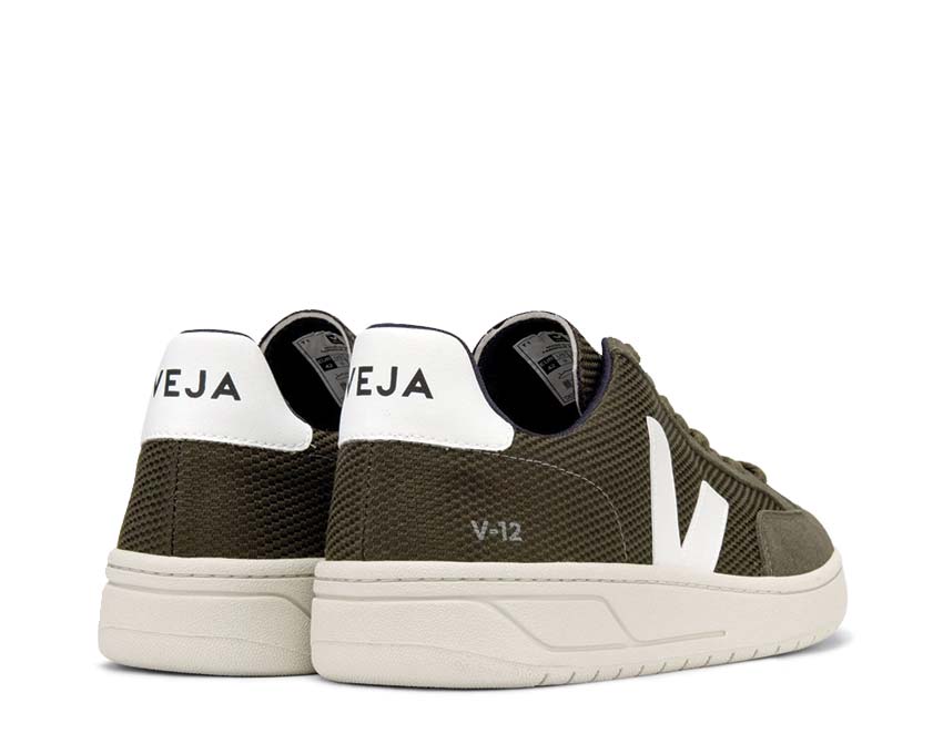 Veja V-12 B-Mesh Olive / White XD0102820B