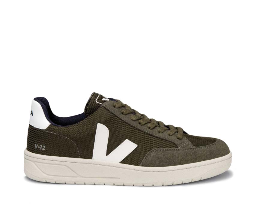 Veja V-12 B-Mesh Olive / White XD0102820B
