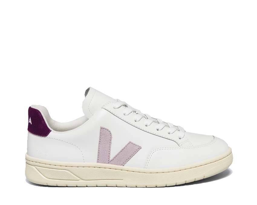 VEJA V-12 Leather Extra White / Parme Magenta XD0203301A