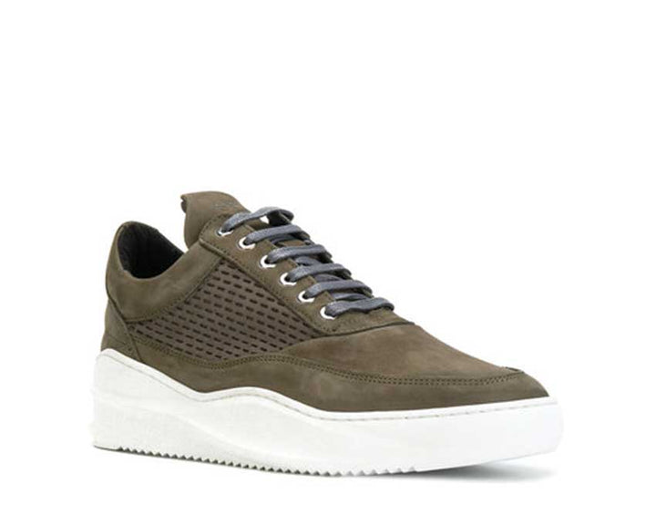 Filling Pieces Low Top Re-stitched Army Green