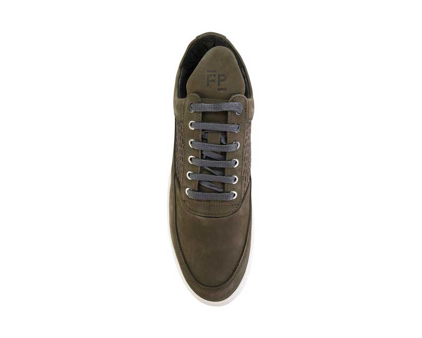 Filling Pieces Low Top Re-stitched Army Green
