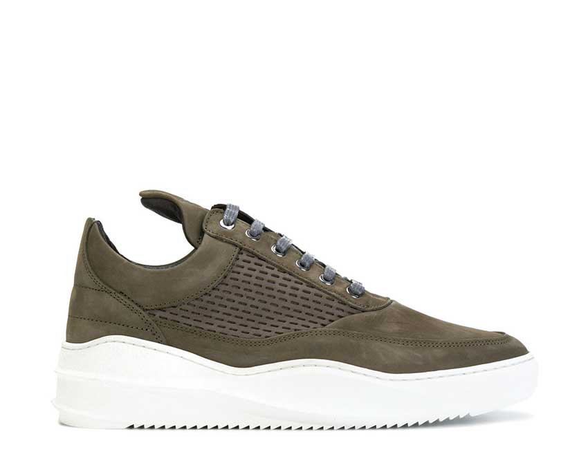 Filling Pieces Low Top Re-stitched Army Green