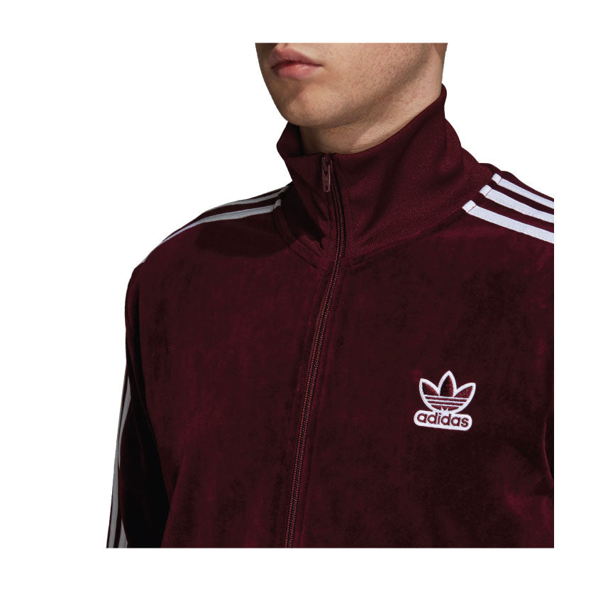 Adidas BB Velour Track Jacket Maroon DH5789