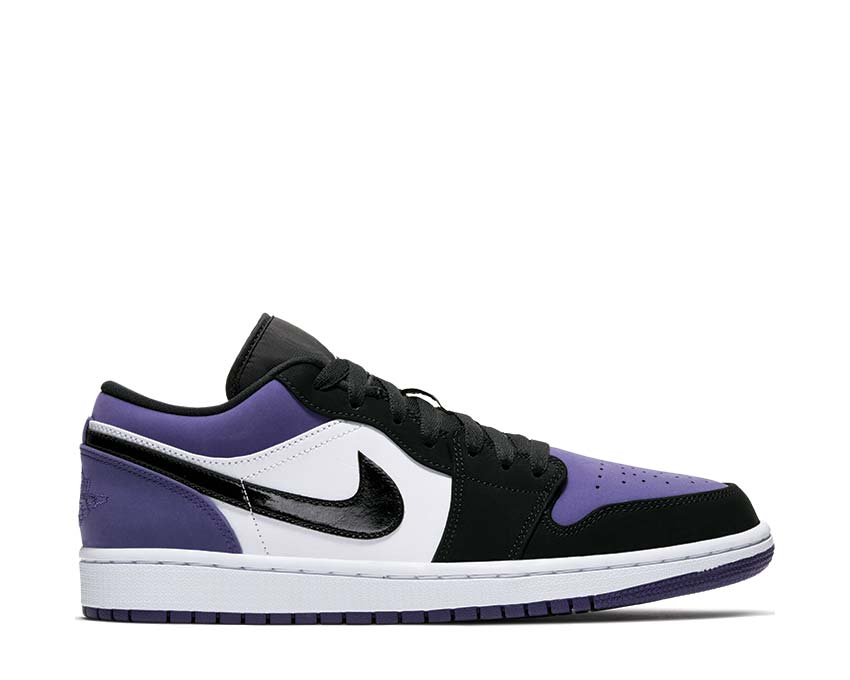 Air Jordan 1 Low White / Black - Court Purple 553558-125