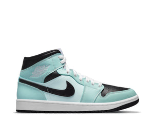Jordan Air Jordan 1 Mid Light Dew Black Teal Tint White — Sneaker Damen Wasser Grün Schwarz Weiß