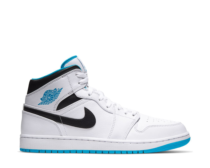 Air Jordan 1 Mid White / Laser Blue - Black 554724-141