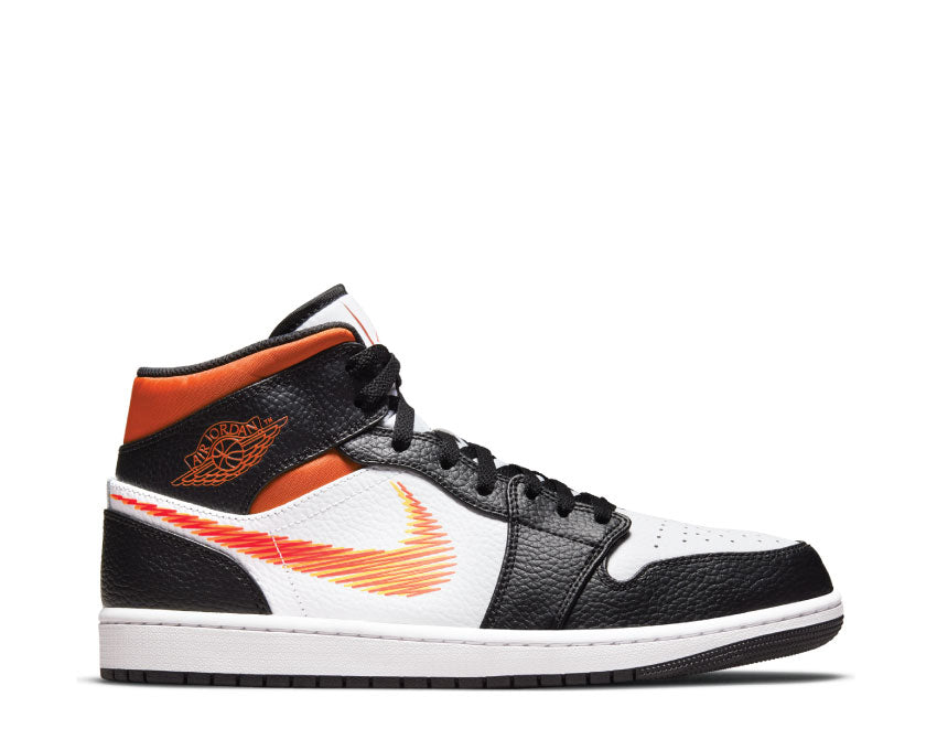  Air Jordan 1 Mid White / Total Orange - Team Orange - Black DN4929-100