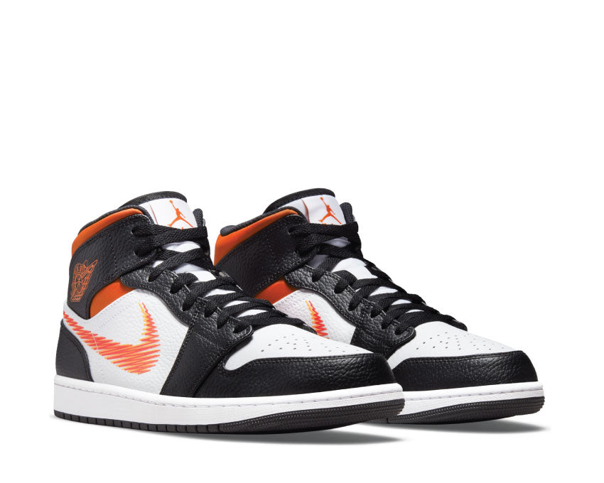  Air Jordan 1 Mid White / Total Orange - Team Orange - Black DN4929-100