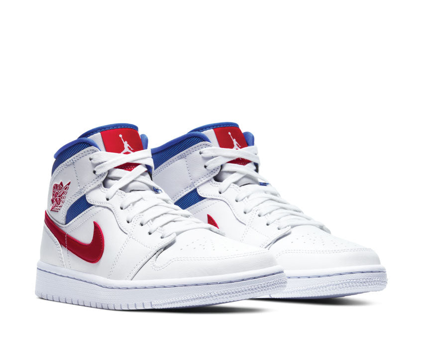 Air Jordan 1 Mid White / University Red - Game Royal BQ6472-164