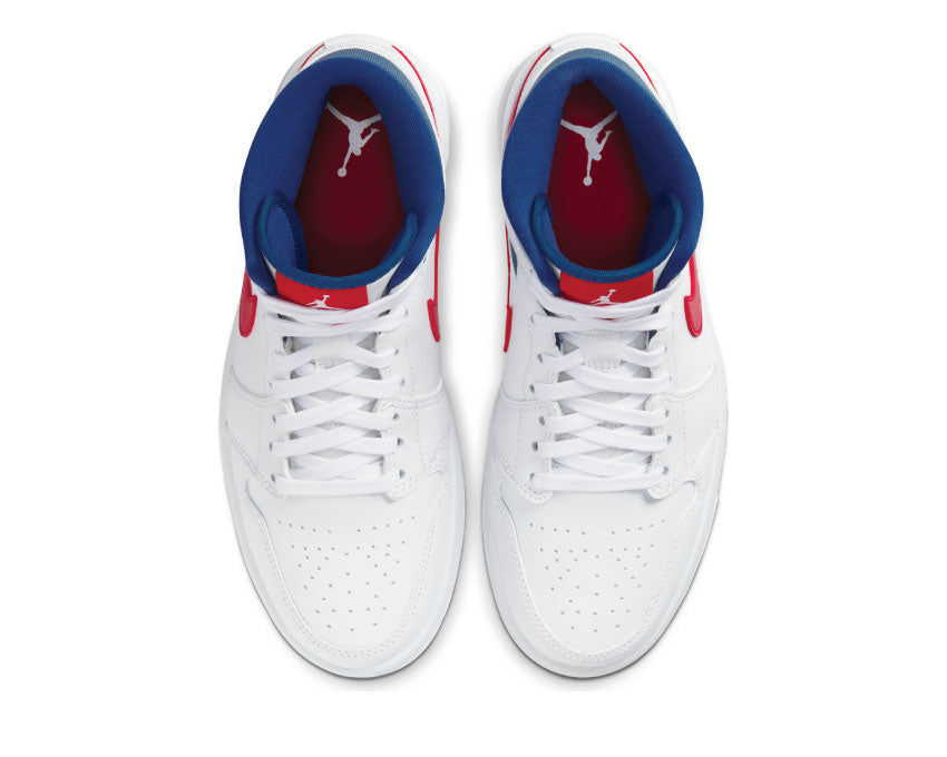 Air Jordan 1 Mid White / University Red - Game Royal BQ6472-164