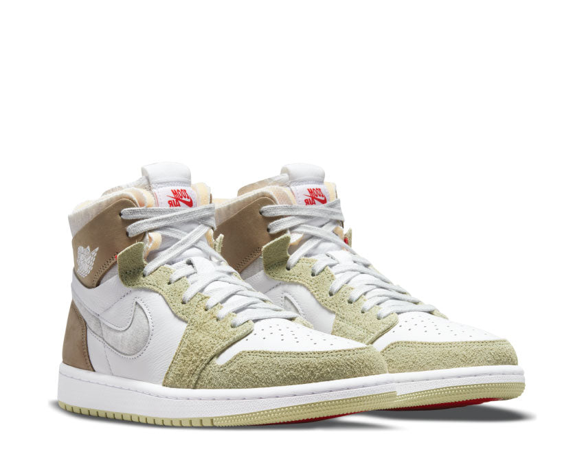 Air Jordan 1 Zoom Air Comfort White / Grey Heather - Olive Aura - Khaki CT0979-102