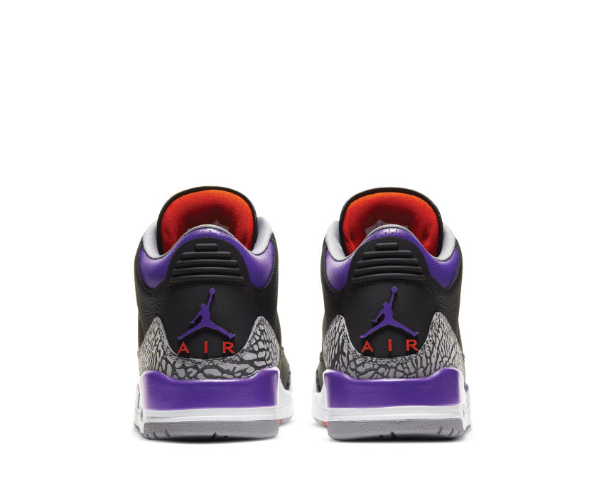 Air Jordan 3 Retro Black / Court Purple - Cement Grey - White CT8532-050
