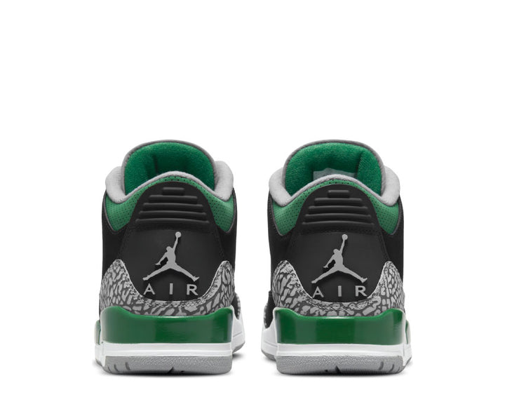 Air Jordan 3 Retro Black / Pine Green - Silver - White CT8532-030