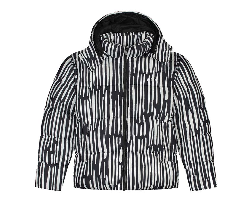 BOSS relaxed-fit zip-up bomber jacket Black / White AW22-035J