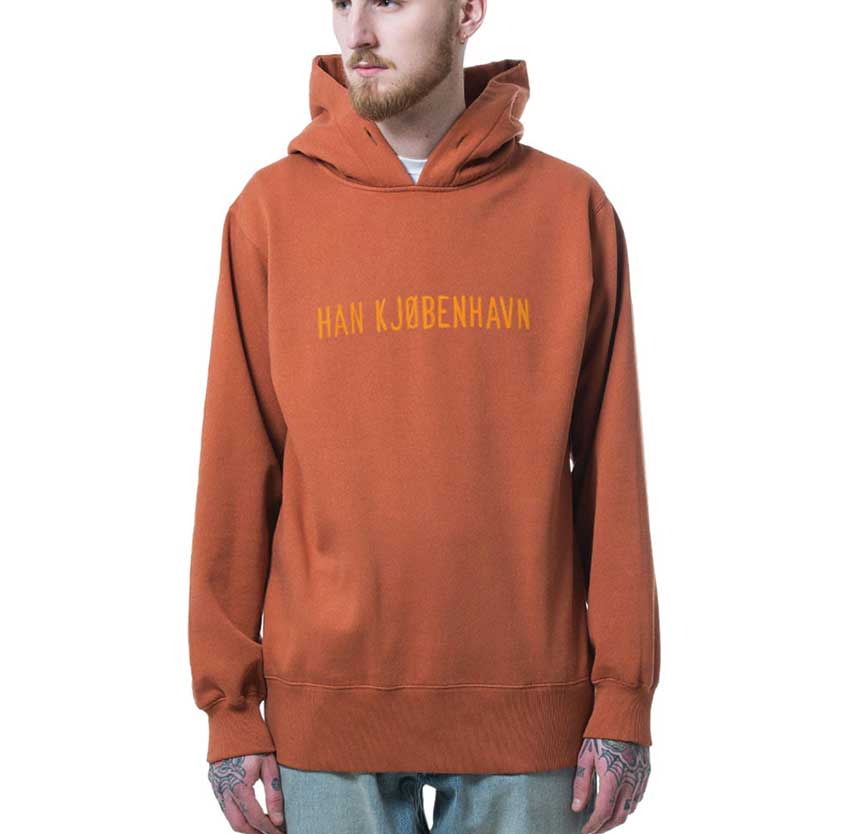 HAN KJØBENHAVN Bulky Hoodie Logo Rusty Orange