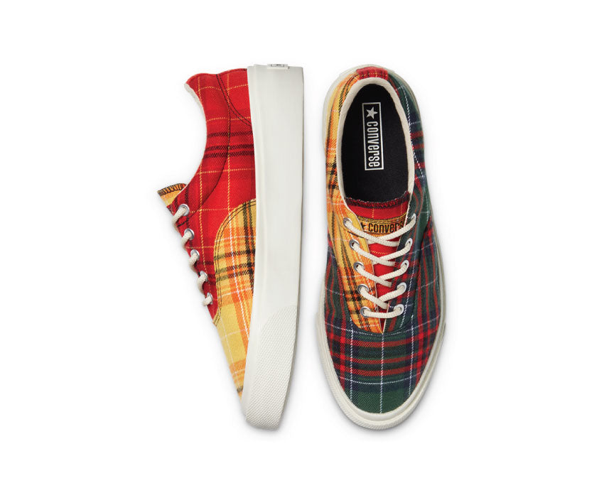 Converse Twisted Plaid Skid Grid Low Top Egret / Mutli 169218C