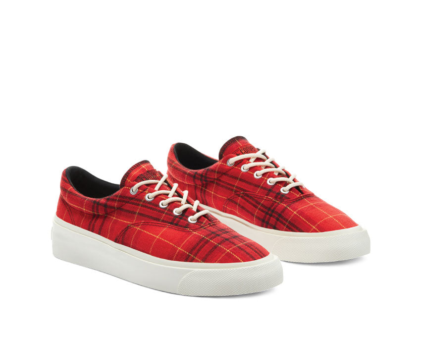 Converse Twisted Plaid Skid Grid Low Top Haute Red / Egret / Butter Cup 169219C