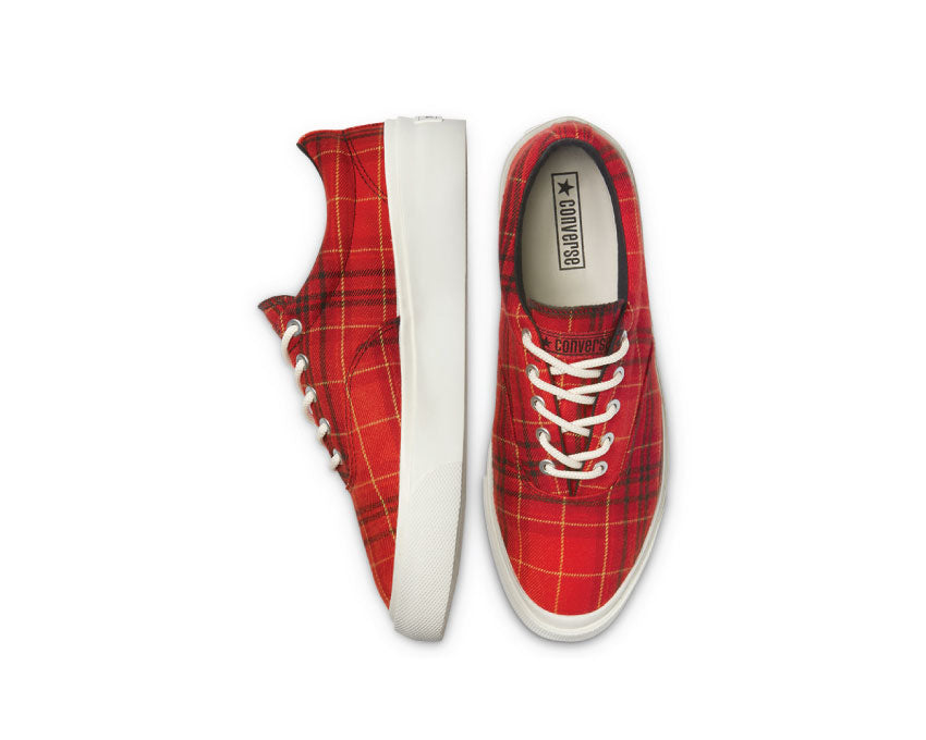 Converse Twisted Plaid Skid Grid Low Top Haute Red / Egret / Butter Cup 169219C