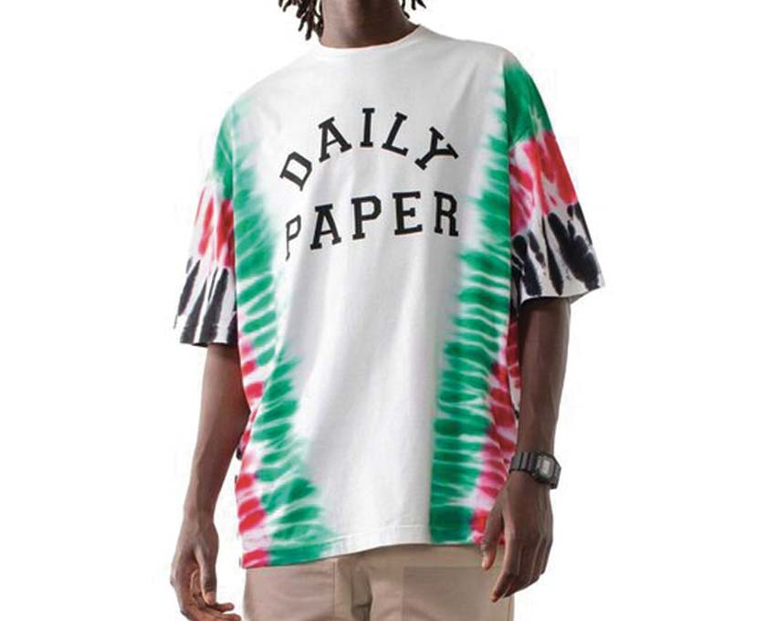 Daily Paper Mocta Tee Green / Red Tie Dye 2211085 Daily Paper Mocta Tee Green / Red Tie Dye 2211085
