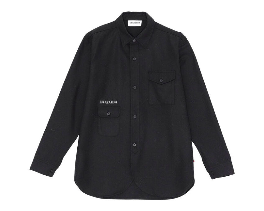 Han Kjobenhavn Army Shirt Black Wool Black M-130129