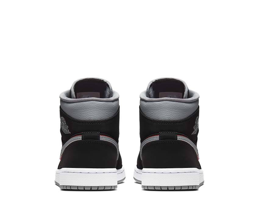 Jordan 1 Mid Black / Particle Grey - White - Gym Red 554724-060