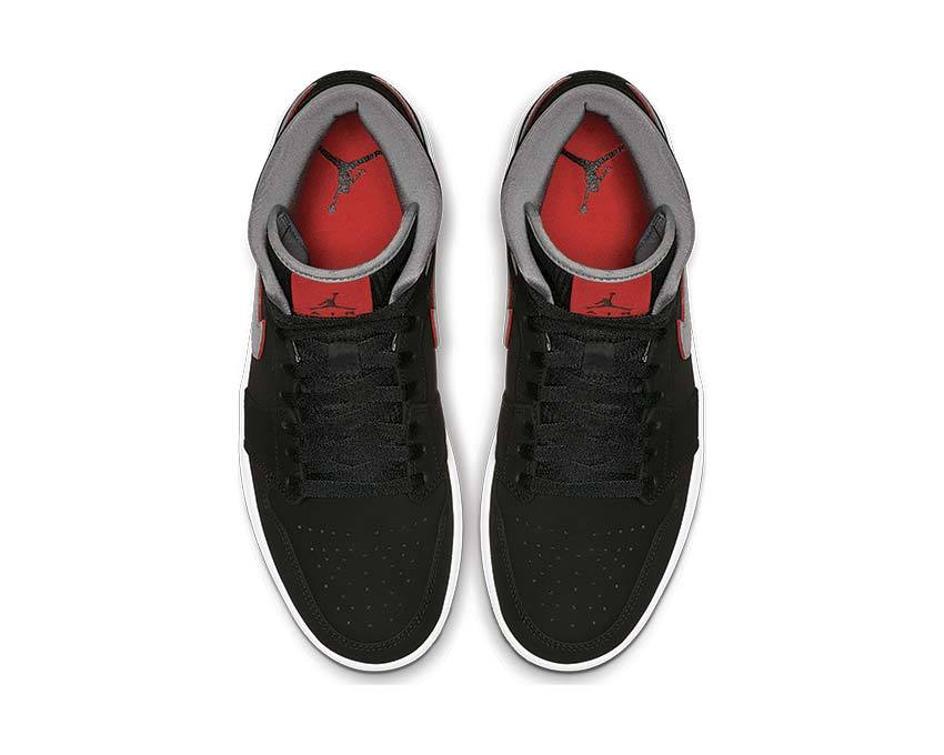 Jordan 1 Mid Black / Particle Grey - White - Gym Red 554724-060