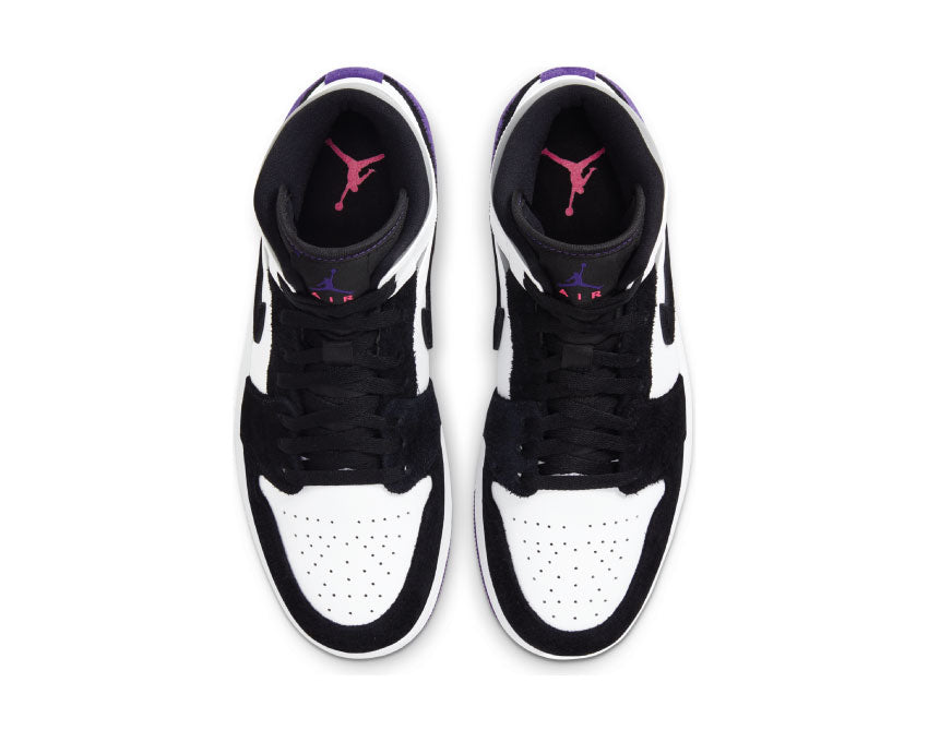  Jordan 1 Mid SE White / Black - Light Solar Flare Heater - Varsity Purple 852542 105