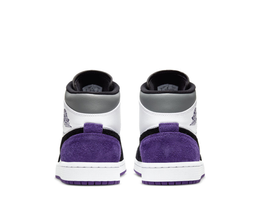  Jordan 1 Mid SE White / Black - Light Solar Flare Heater - Varsity Purple 852542 105