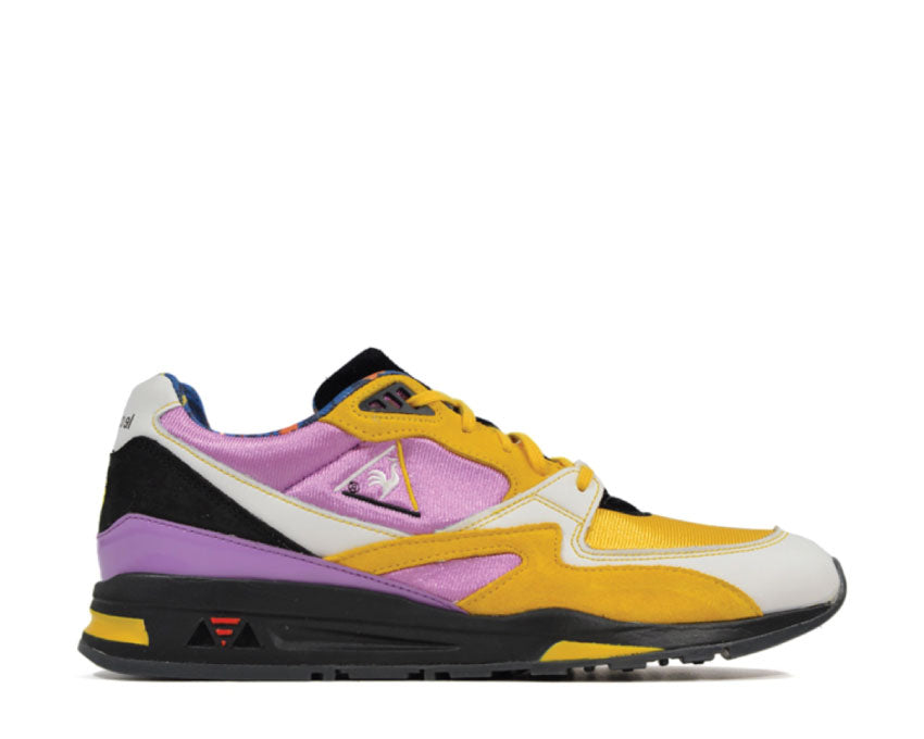 colourblock leather sneakers Sneakerbox R800 "Sherut Taxi" Lilac - Yellow - Black 2010785