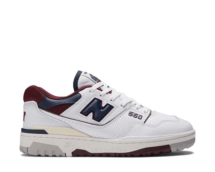 New Balance 550 White / Burgundy / Indigo BB550NCD
