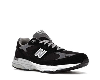 New Balance 993 Made in USA Black lateral view — premium running silhouette for women