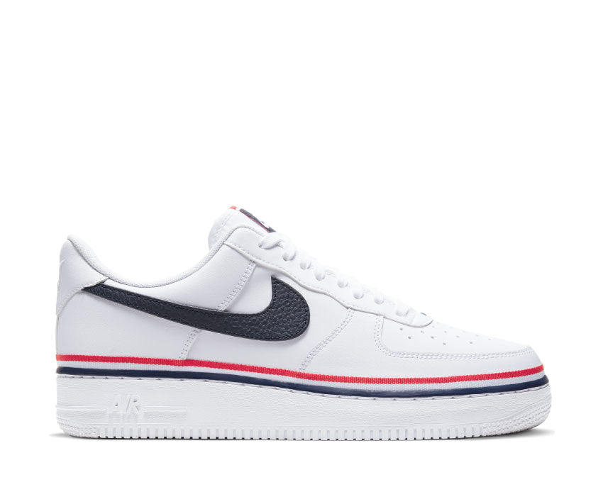Nike Air Force 1 '07 LV8 White / Obsidian - Habanero Red CJ1377-100