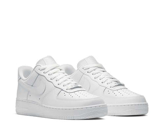 Nike Air Force 1 '07 White vue latérale — tige cuir pleine fleur blanc