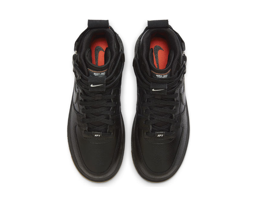 Nike Air Force 1 High Utility 2.0 Black / Summit White - Orange - Gum Red Brown DC3584-001