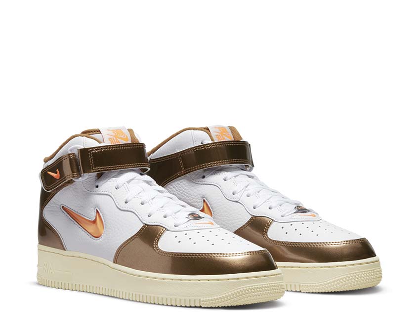 Nike Air Force 1 Mid QS White / Total Orange - Ale Brown - Beach DH5623-100