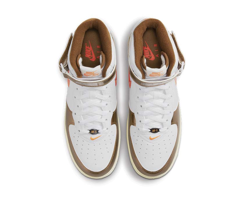 Nike Air Force 1 Mid QS White / Total Orange - Ale Brown - Beach DH5623-100