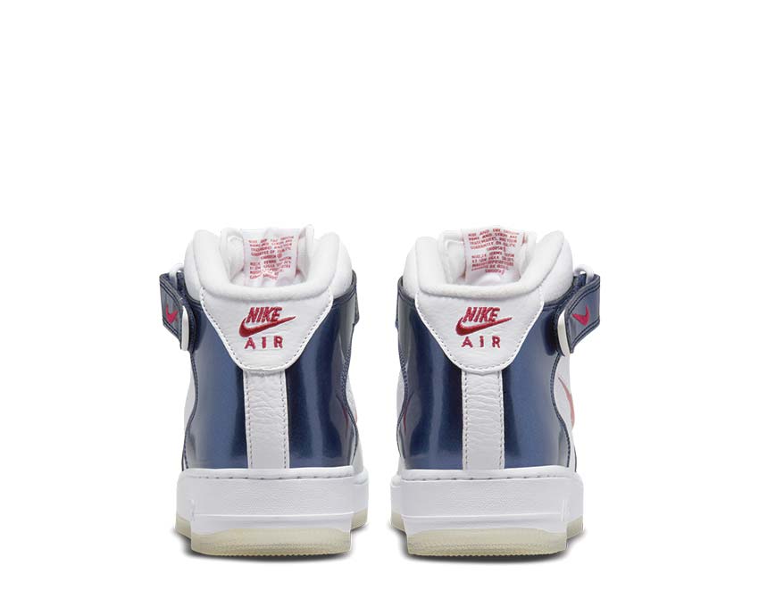 nike air force 1 mid in navy and white