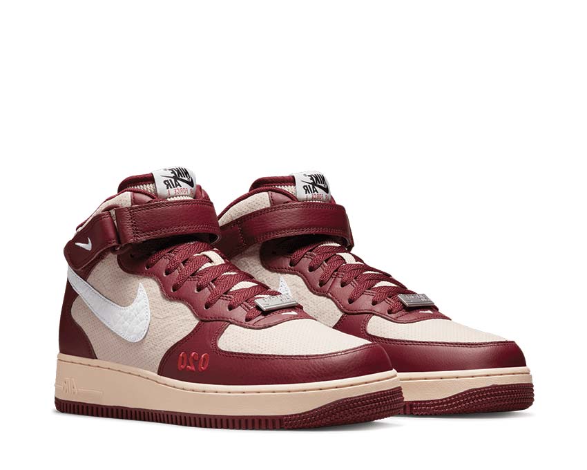 nike air force 1 maroon and white
