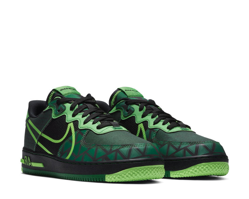 Nike Air Force 1 React Black / Green Strike - Pine Green CW3918-001