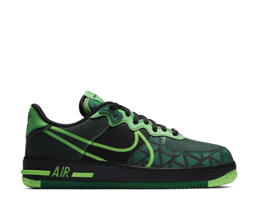 Nike Air Force 1 React Black / Green Strike - Pine Green CW3918-001