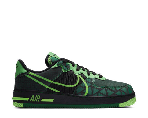 Nike Air Force 1 React Black / Green Strike - Pine Green CW3918-001